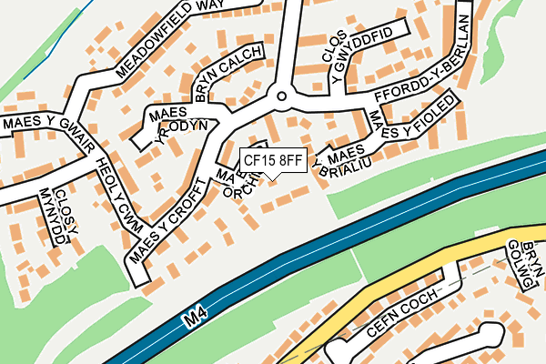 CF15 8FF map - OS OpenMap – Local (Ordnance Survey)