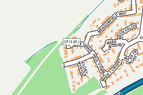 CF15 8FJ map - OS OpenMap – Local (Ordnance Survey)