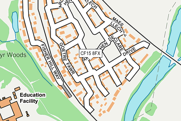 CF15 8FX map - OS OpenMap – Local (Ordnance Survey)