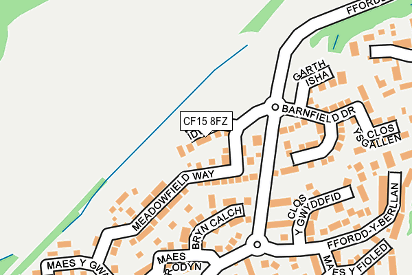 CF15 8FZ map - OS OpenMap – Local (Ordnance Survey)