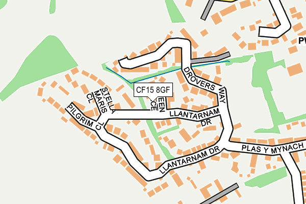 CF15 8GF map - OS OpenMap – Local (Ordnance Survey)