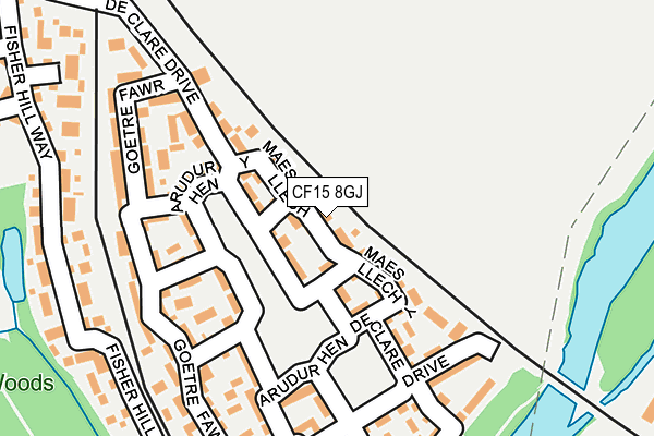 CF15 8GJ map - OS OpenMap – Local (Ordnance Survey)