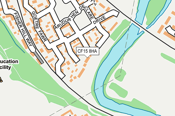 CF15 8HA map - OS OpenMap – Local (Ordnance Survey)