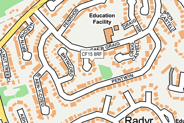 CF15 8RF map - OS OpenMap – Local (Ordnance Survey)