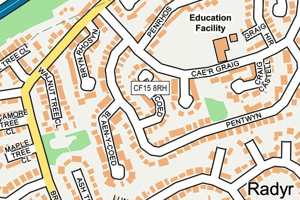 CF15 8RH map - OS OpenMap – Local (Ordnance Survey)