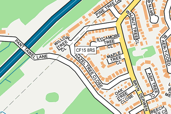 CF15 8RS map - OS OpenMap – Local (Ordnance Survey)