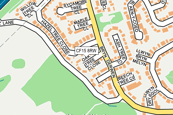 CF15 8RW map - OS OpenMap – Local (Ordnance Survey)