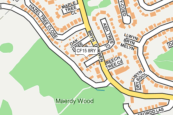 CF15 8RY map - OS OpenMap – Local (Ordnance Survey)