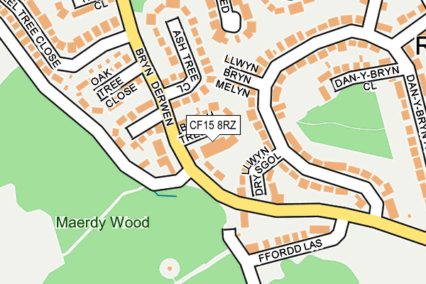 CF15 8RZ map - OS OpenMap – Local (Ordnance Survey)