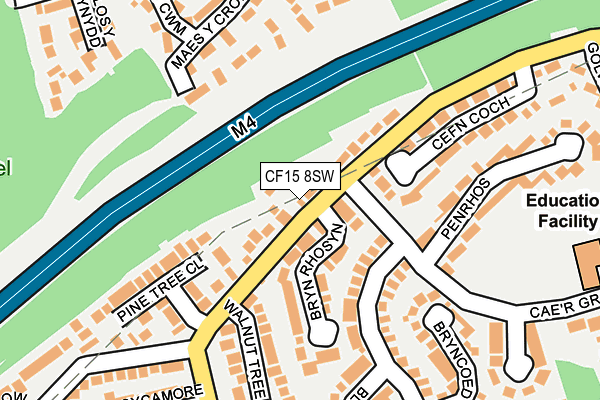 CF15 8SW map - OS OpenMap – Local (Ordnance Survey)