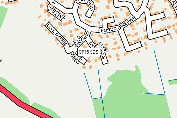 CF15 9DS map - OS OpenMap – Local (Ordnance Survey)