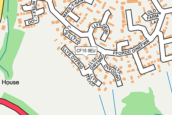 CF15 9EU map - OS OpenMap – Local (Ordnance Survey)