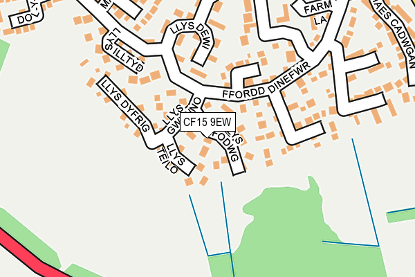 CF15 9EW map - OS OpenMap – Local (Ordnance Survey)