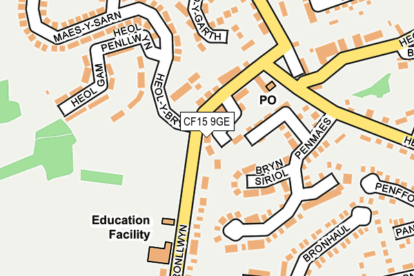 CF15 9GE map - OS OpenMap – Local (Ordnance Survey)