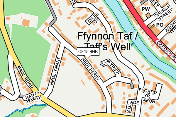 CF15 9HB map - OS OpenMap – Local (Ordnance Survey)