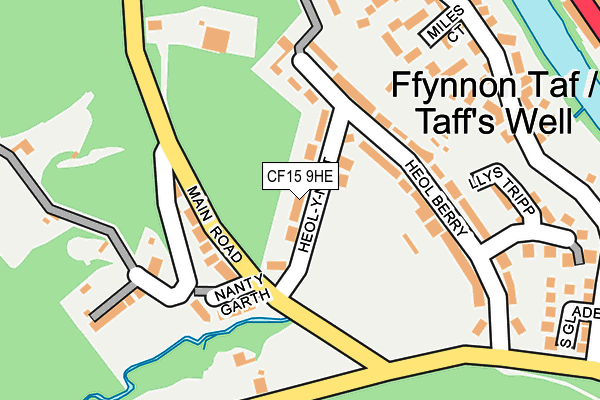 CF15 9HE map - OS OpenMap – Local (Ordnance Survey)