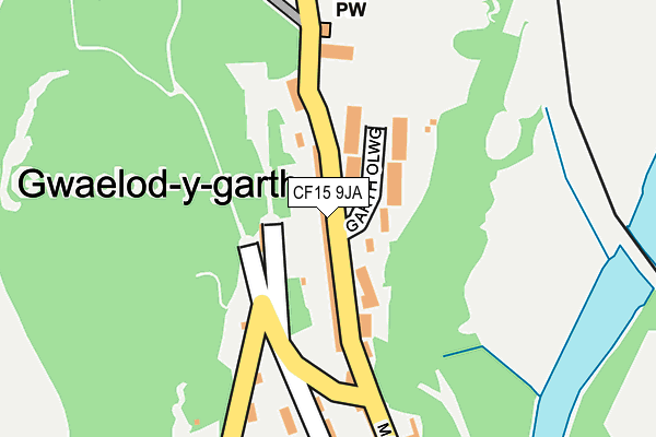 CF15 9JA map - OS OpenMap – Local (Ordnance Survey)