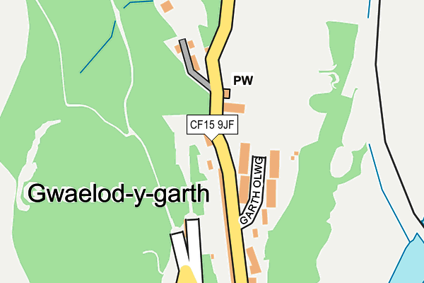 CF15 9JF map - OS OpenMap – Local (Ordnance Survey)