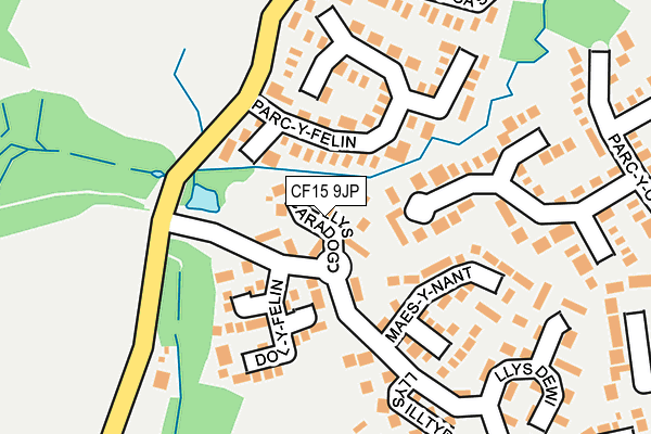 CF15 9JP map - OS OpenMap – Local (Ordnance Survey)