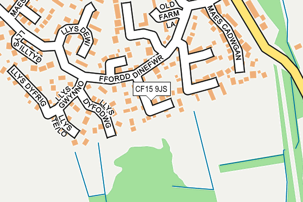 CF15 9JS map - OS OpenMap – Local (Ordnance Survey)