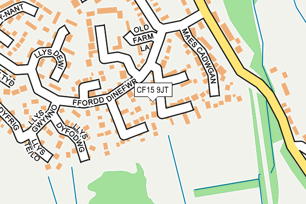 CF15 9JT map - OS OpenMap – Local (Ordnance Survey)