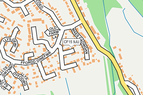 CF15 9JU map - OS OpenMap – Local (Ordnance Survey)