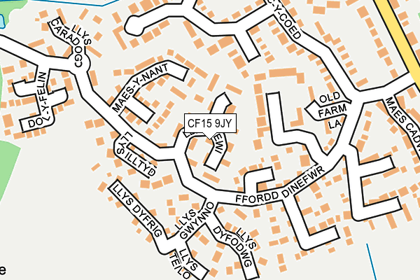 CF15 9JY map - OS OpenMap – Local (Ordnance Survey)