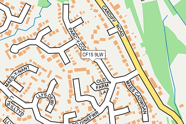 CF15 9LW map - OS OpenMap – Local (Ordnance Survey)