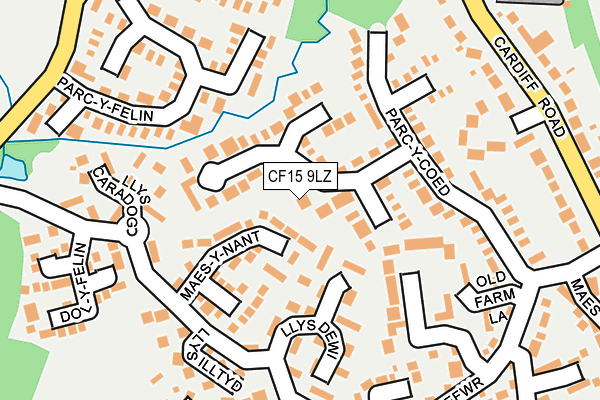 CF15 9LZ map - OS OpenMap – Local (Ordnance Survey)