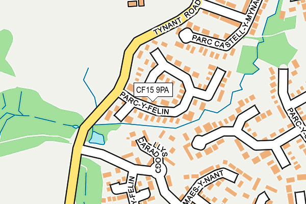 CF15 9PA map - OS OpenMap – Local (Ordnance Survey)