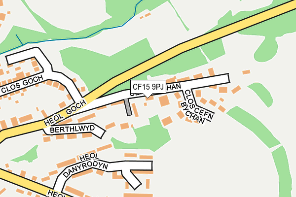 CF15 9PJ map - OS OpenMap – Local (Ordnance Survey)