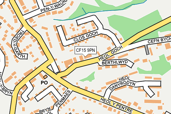 CF15 9PN map - OS OpenMap – Local (Ordnance Survey)