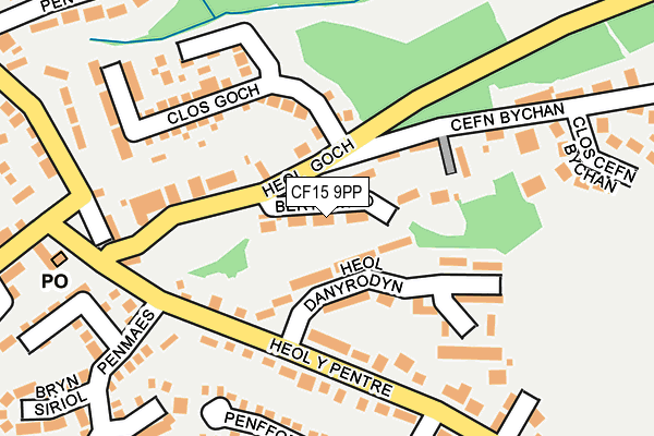 CF15 9PP map - OS OpenMap – Local (Ordnance Survey)