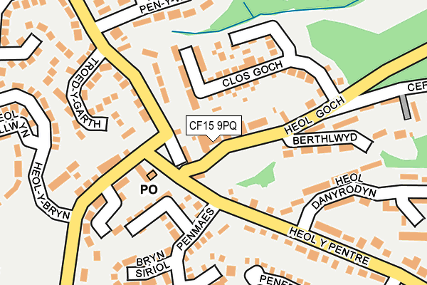 CF15 9PQ map - OS OpenMap – Local (Ordnance Survey)