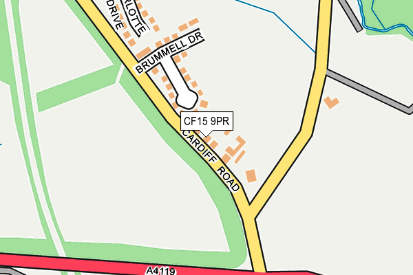 CF15 9PR map - OS OpenMap – Local (Ordnance Survey)