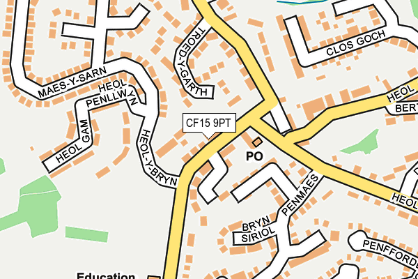 CF15 9PT map - OS OpenMap – Local (Ordnance Survey)