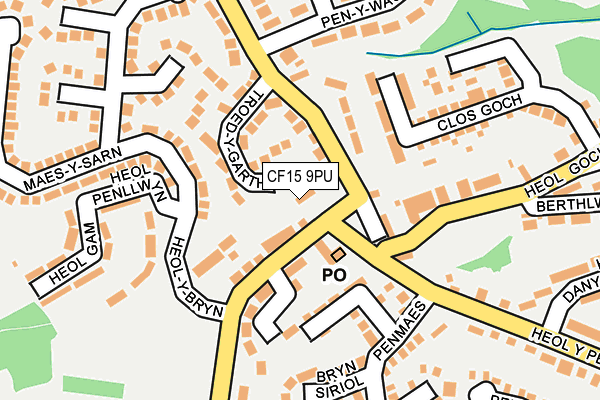 CF15 9PU map - OS OpenMap – Local (Ordnance Survey)