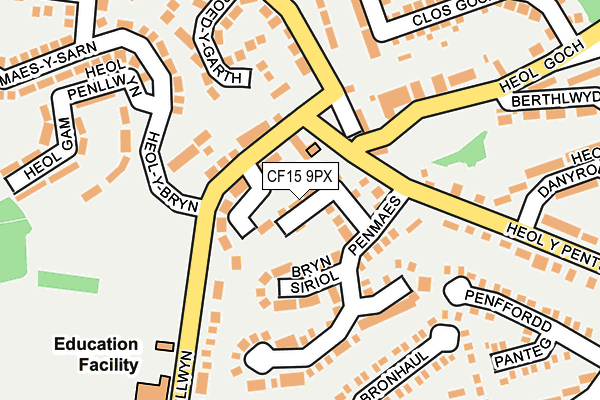 CF15 9PX map - OS OpenMap – Local (Ordnance Survey)