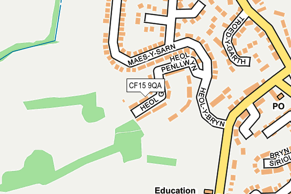 CF15 9QA map - OS OpenMap – Local (Ordnance Survey)