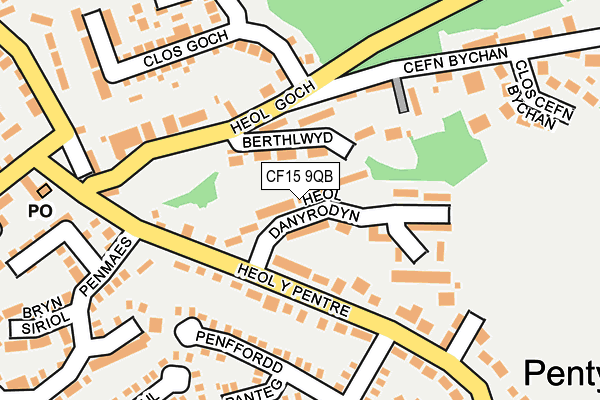 CF15 9QB map - OS OpenMap – Local (Ordnance Survey)