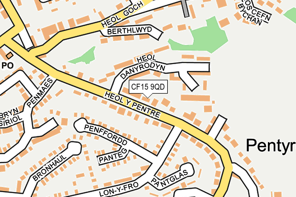 CF15 9QD map - OS OpenMap – Local (Ordnance Survey)