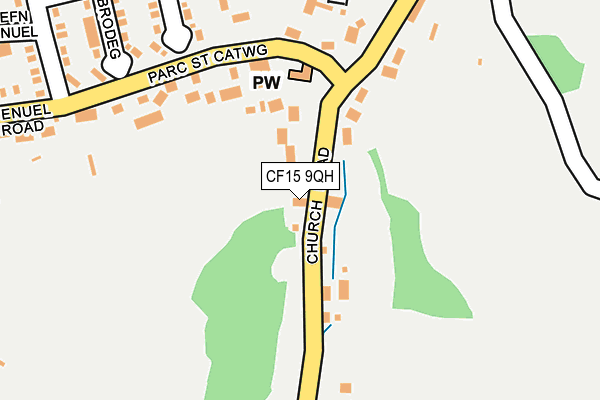 CF15 9QH map - OS OpenMap – Local (Ordnance Survey)