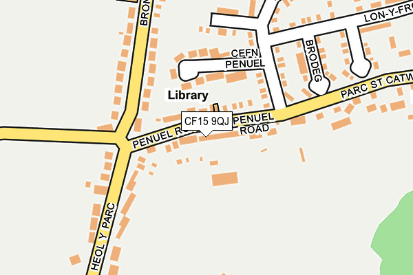 CF15 9QJ map - OS OpenMap – Local (Ordnance Survey)