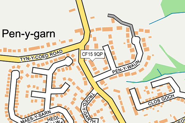 CF15 9QP map - OS OpenMap – Local (Ordnance Survey)