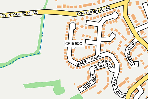 CF15 9QQ map - OS OpenMap – Local (Ordnance Survey)