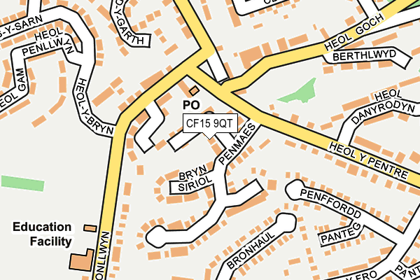 CF15 9QT map - OS OpenMap – Local (Ordnance Survey)