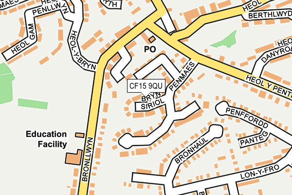 CF15 9QU map - OS OpenMap – Local (Ordnance Survey)