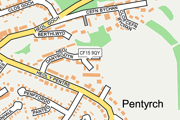 CF15 9QY map - OS OpenMap – Local (Ordnance Survey)