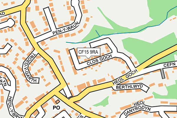 CF15 9RA map - OS OpenMap – Local (Ordnance Survey)