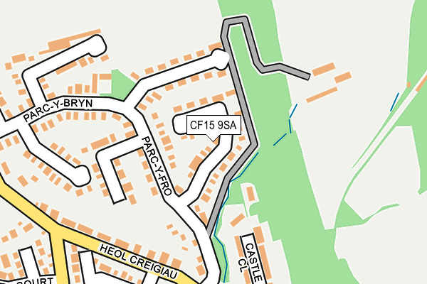 CF15 9SA map - OS OpenMap – Local (Ordnance Survey)